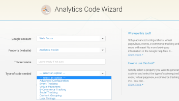 Google Analytics Code Wizard