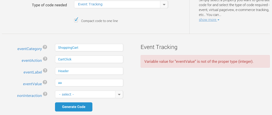 Event Tracking Error