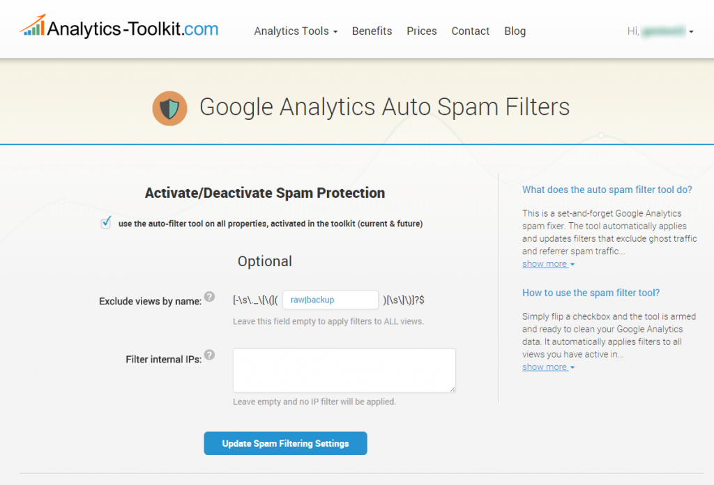 Google Analytics Spam Fixer Tool