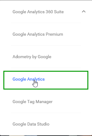 Google Analytics Drop-Down